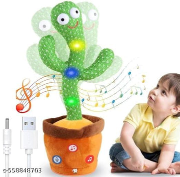 Dancing Cactus Toy, 120 Songs, Singing and Recording Function, Rechargeable, LED Lights, 32.5 cm Height