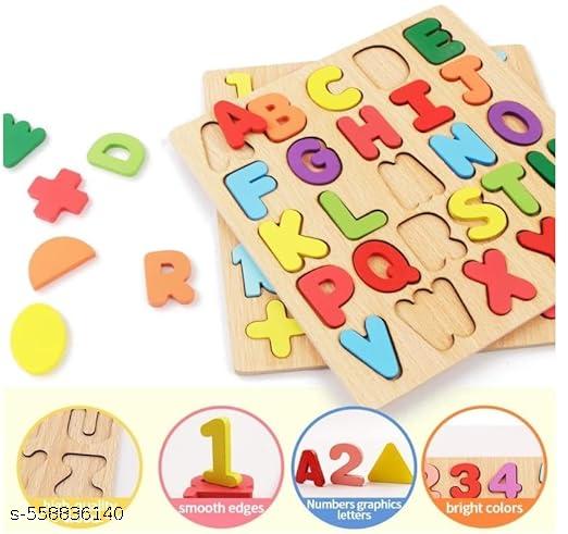 Wooden Alphabet Puzzle Board, Educational Learning Toy for Toddlers, ABC Letters with Bright Colors