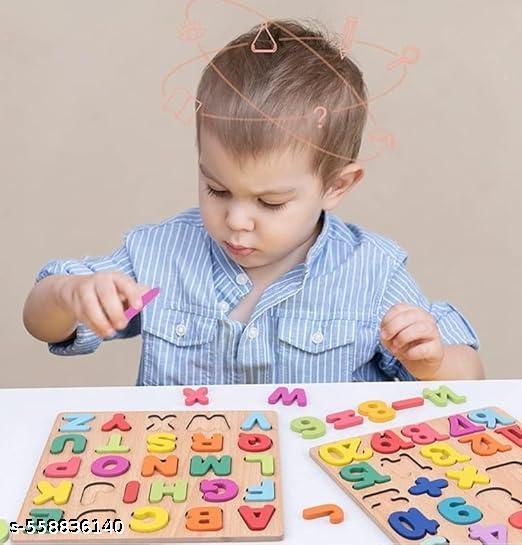 Wooden Alphabet Puzzle Board, Educational Learning Toy for Toddlers, ABC Letters with Bright Colors